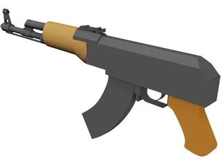 AK-47 Assault Rifle 3D Model preview