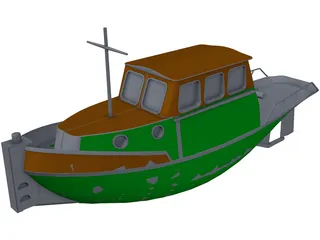 Tug Boat Sleepbootje 3D Model preview