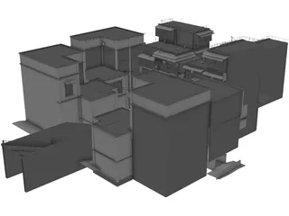 Old Chinese Buildings 3D Model preview