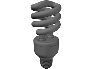 CFL Light Bulb 3D Model preview