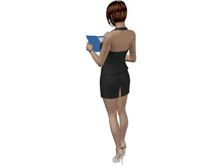 Woman with Book 3D Model preview