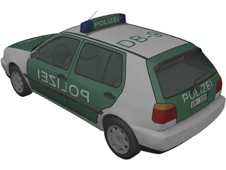 Volkswagen Golf III Polizei 3D Model preview
