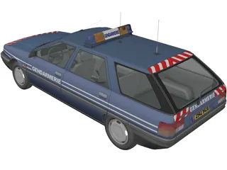 Renault 21 Nevada Gendarmerie 3D Model preview