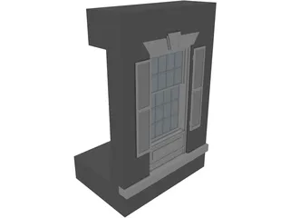 Double Hung Window and Shutter 3D Model preview