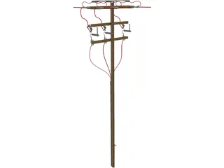 Electrical Pole 3D Model preview