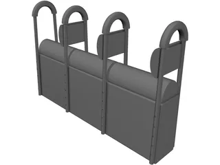 Jockey Seat 3 Person 3D Model preview