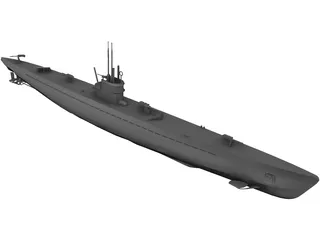 Modern Submarine 3D Model preview
