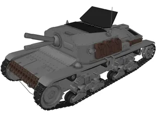 Semovente 75mm 3D Model preview