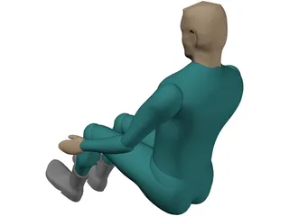 Pilot Sitting 3D Model preview