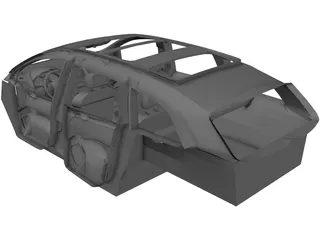 Interior Audi Q7 (2009) 3D Model preview