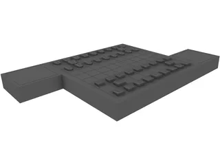 Shogi Board Game 3D Model preview