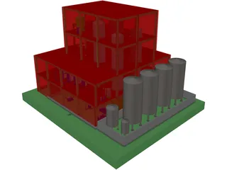 Alcohol Distillery 3D Model preview