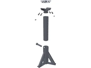 Axle Support Stand 3D Model preview