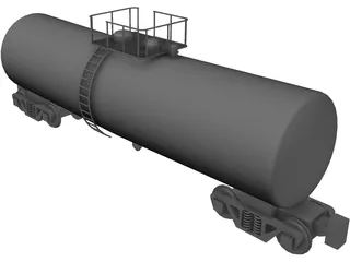 Tanker Rail Car 3D Model preview