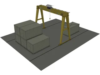 Port Crane 3D Model preview