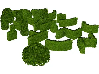 Hedge Plant Collection 3D Model preview