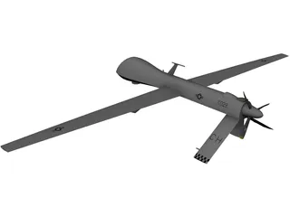 General Atomics MQ-1 Predator UAV Drone 3D Model preview