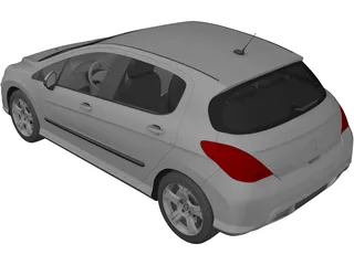Peugeot 308 (2008) 3D Model preview