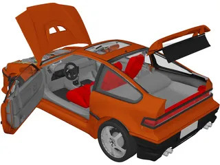 Honda CRX 3D Model preview