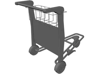 Airport Trolley 3D Model preview