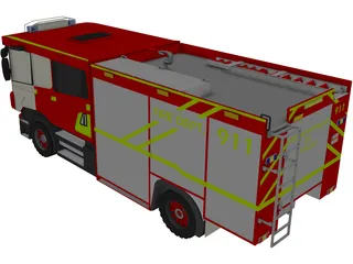Scania Fire Truck 3D Model preview