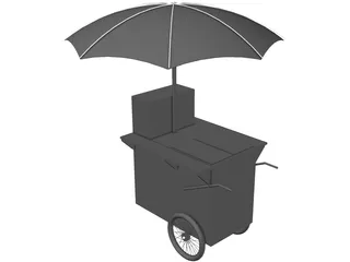 Hot Dog Cart 3D Model preview