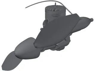 RC Cameron Plane Engine 3D Model preview