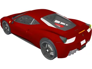 Ferrari 458 Italia 3D Model preview