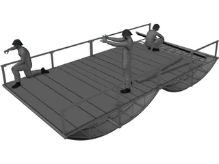 Ponton Bridge PMP 3D Model preview
