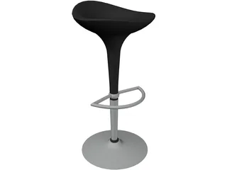 High Barstool 3D Model preview