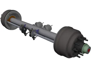 Axle Trailer 3D Model preview