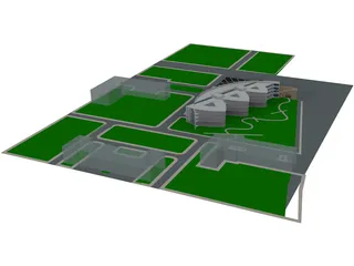 Circular Glistens Leisure Center 3D Model preview