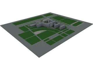 Industrial Park Area 3D Model preview