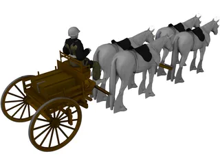 Polish Horse Transport (1939) 3D Model preview