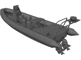 Rigid Inflatable Boat 3D Model preview