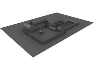 Roman Bath House and Temple 3D Model preview