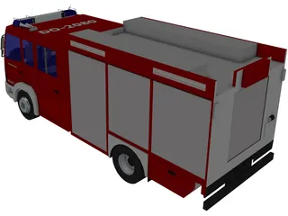 LF 16/12 Germany Firetruck 3D Model preview