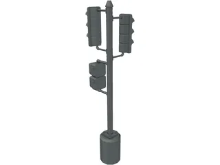 Traffic Signal Post 3D Model preview