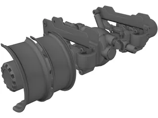 Truck Axle 3D Model preview