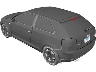 Audi A3 3.2 Quattro (2005) 3D Model preview