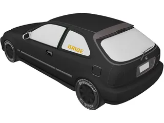 Honda Civic CXi 6th (1995) 3D Model preview