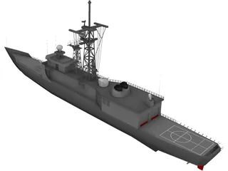 Hazzard Perry Class Frigate 3D Model preview