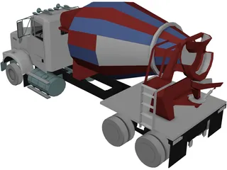 Kenworth T800 Mixer Truck 3D Model preview