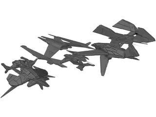 Star Ships Collection 3D Model preview