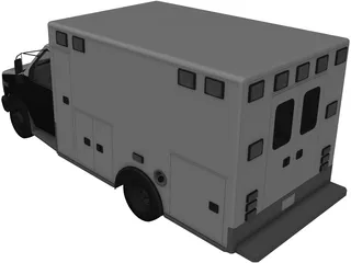 Ford E350 Ambulance 3D Model preview