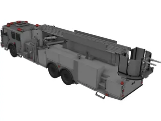 LaFrance Fire Truck 3D Model preview