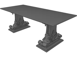 Rosewood Table 3D Model preview