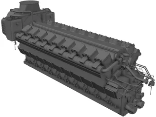 Diesel 18V48/60 Engine 3D Model preview