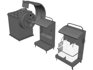 Tire Fitting Equipment 3D Model preview