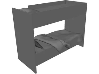 Children Stacked Bed 3D Model preview